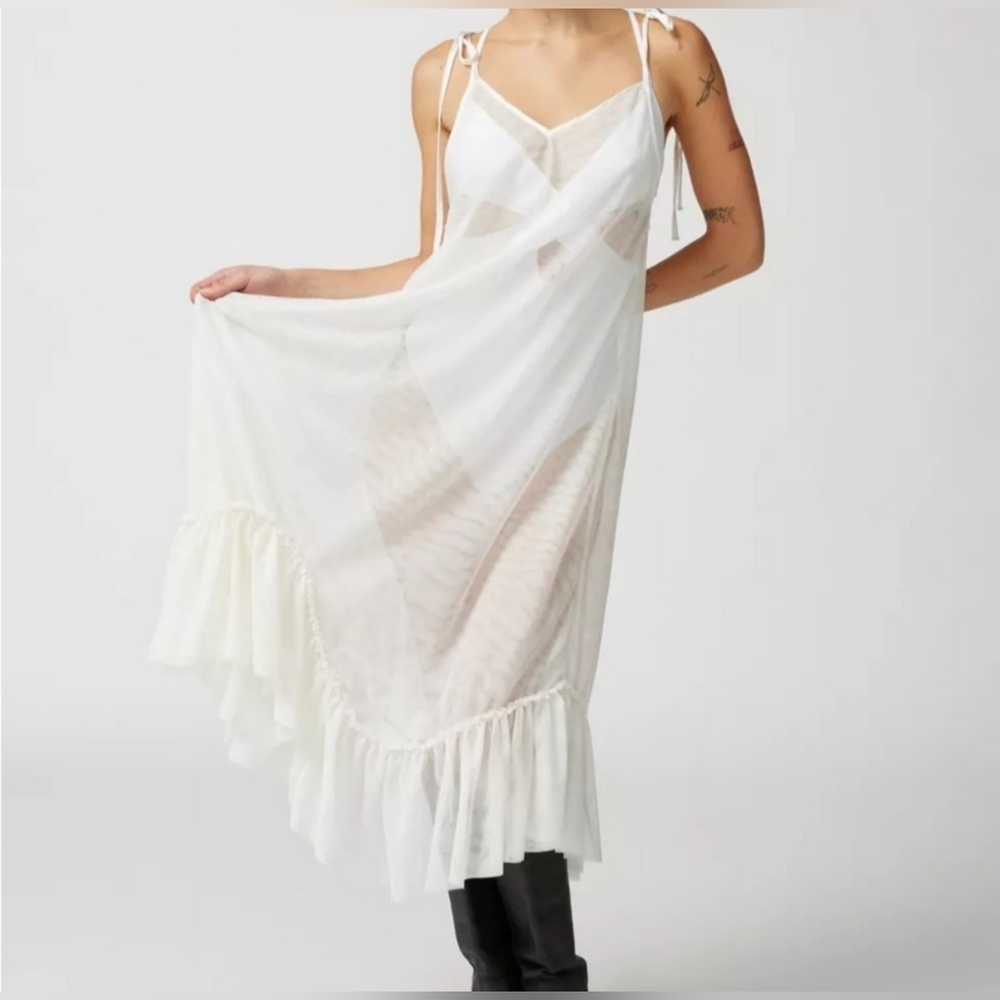 UO Everly Sheer Mesh Midi Dress
